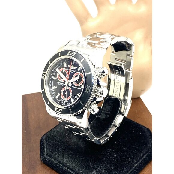 Breitling Men's Watch A73310 Superocean Swiss Quartz Chronograph Black Dial 46mm - Picture 2 of 13